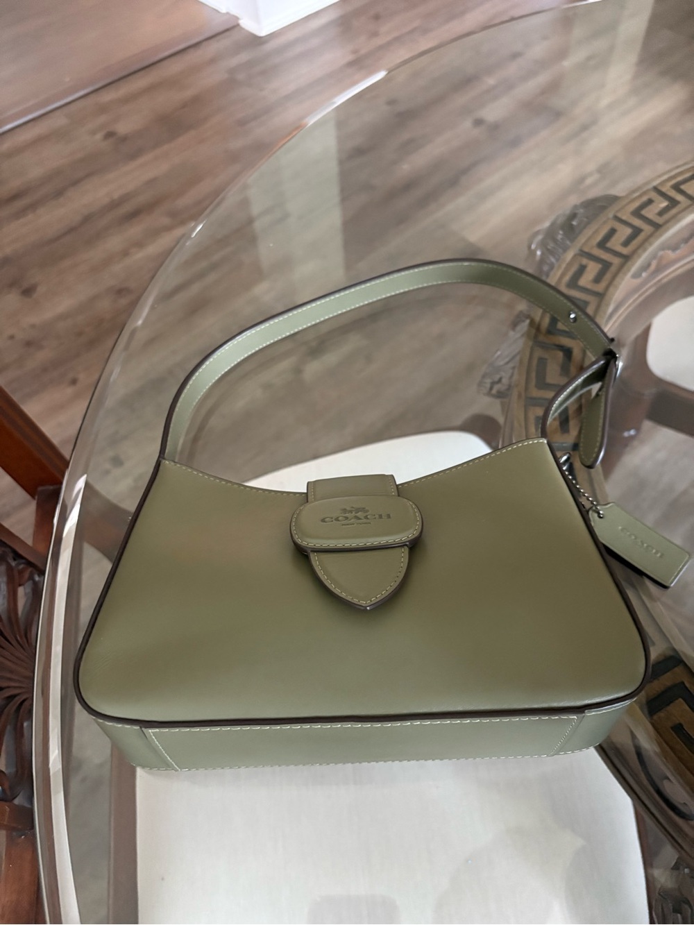 🤍🤍COACH ELIZA SAGE REFINED CALF LEATHER SHOULDER BAG!🤍🤍 - Picture 6 of 10